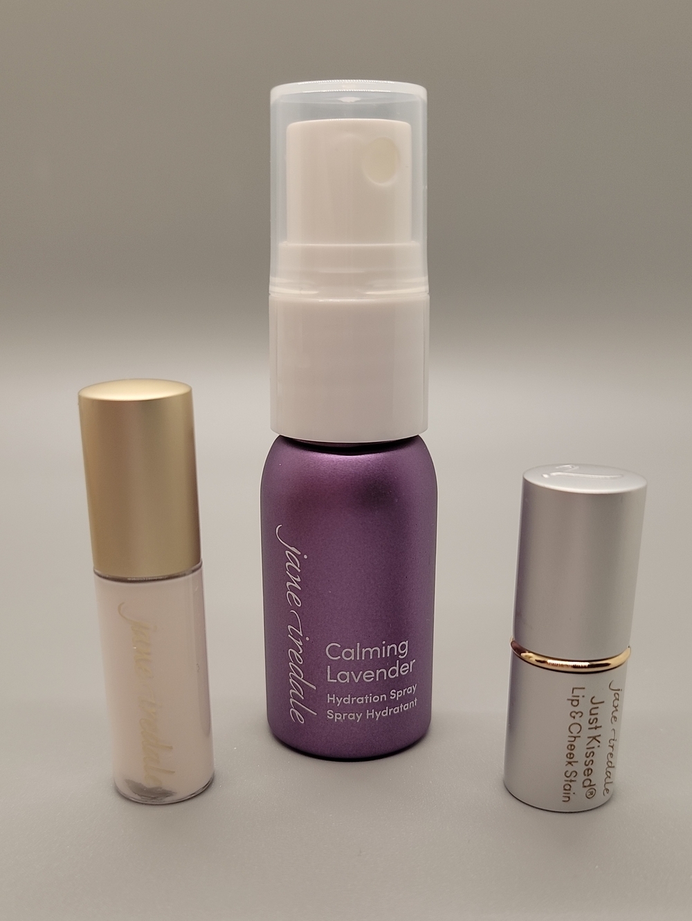 Jane Iredale Trio of Minis --- Lash Conditioner, Lavender Spray, Lip Stain